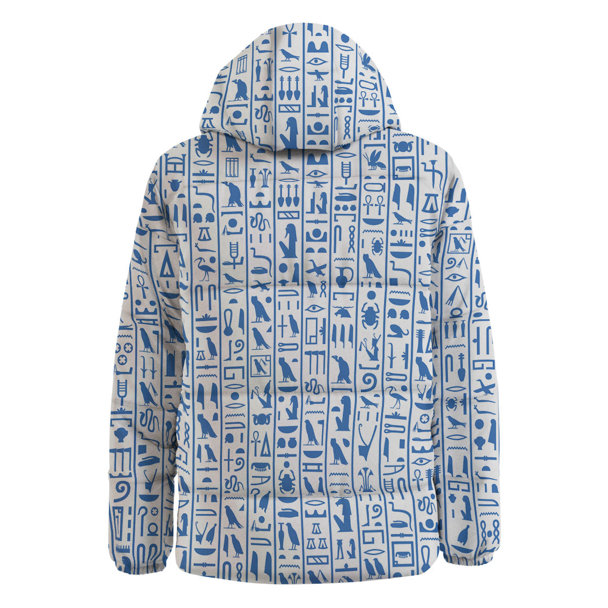 Hieroglyphs Egypt Print Pattern Down Jacket-grizzshop