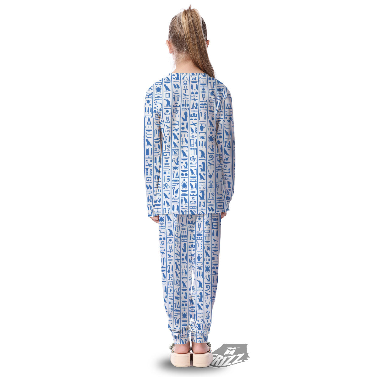 Hieroglyphs Egypt Print Pattern Kid's Pajamas-grizzshop