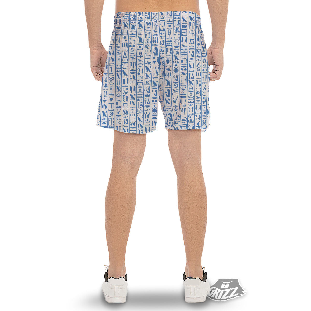 Hieroglyphs Egypt Print Pattern Men's Gym Shorts-grizzshop