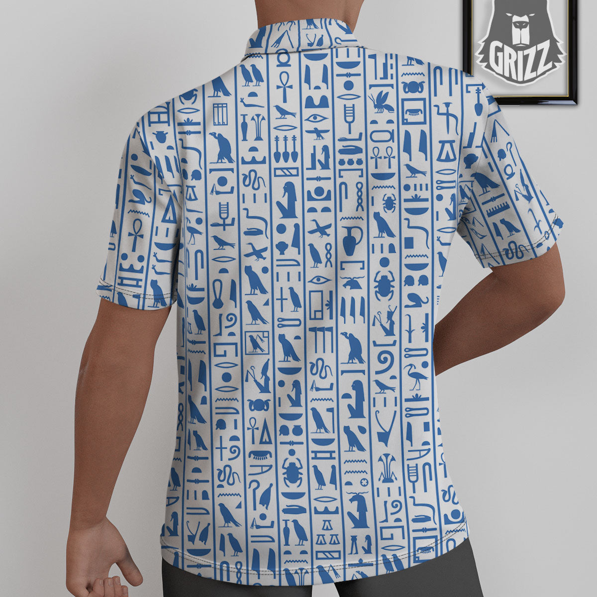 Hieroglyphs Egypt Print Pattern Untucked Shirts-grizzshop