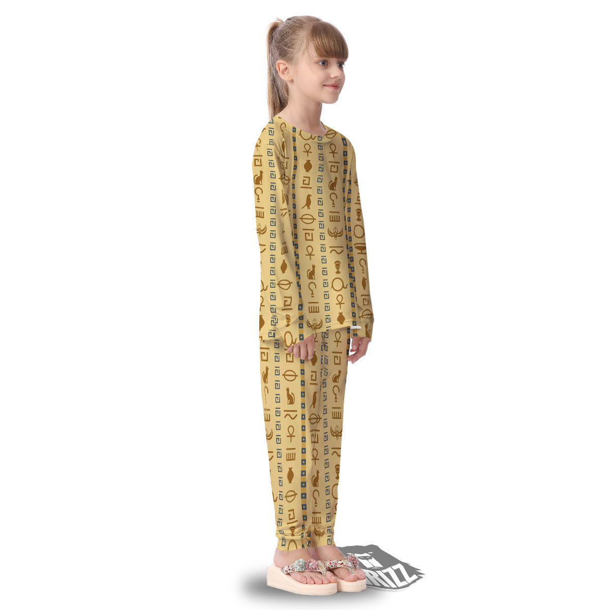 Hieroglyphs Egyptian Print Kid's Pajamas-grizzshop