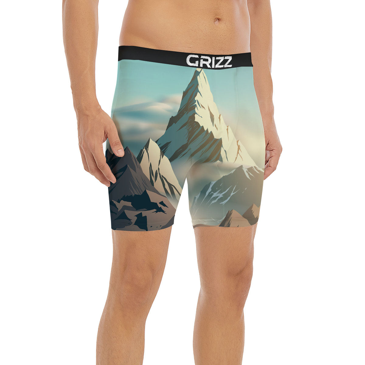 High Mountain Print Boxer Briefs-grizzshop