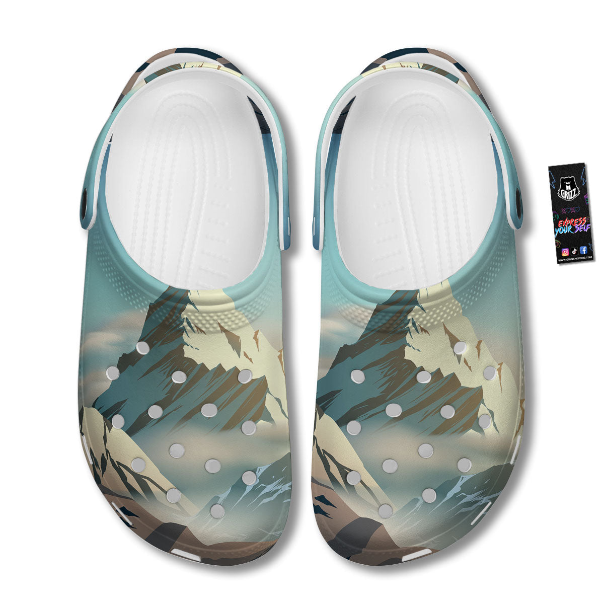 High Mountain Print Clog-grizzshop