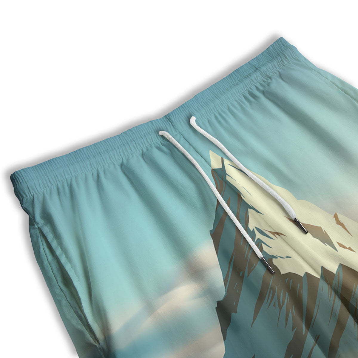 High Mountain Print Men's Athletic Shorts