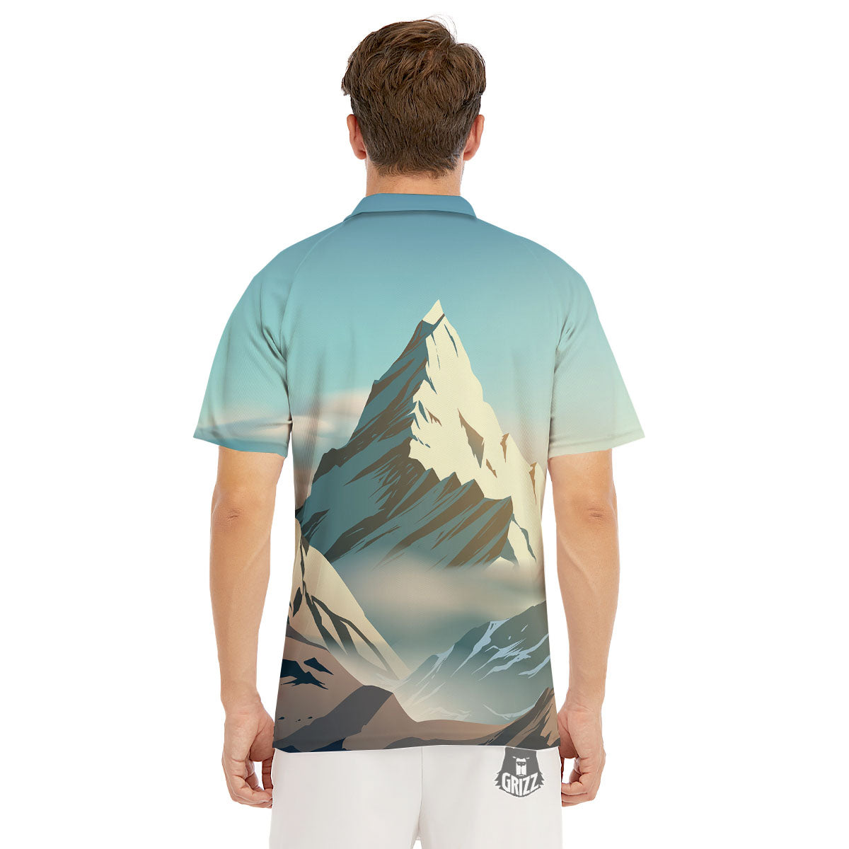 High Mountain Print Men's Golf Shirts-grizzshop
