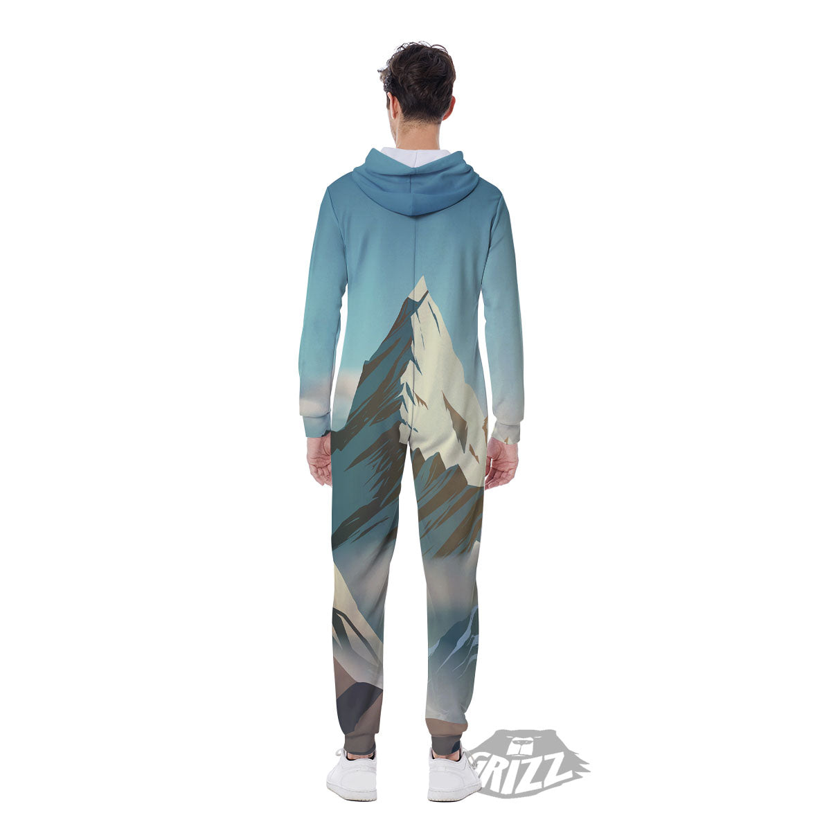 High Mountain Print Men's Jumpsuit-grizzshop