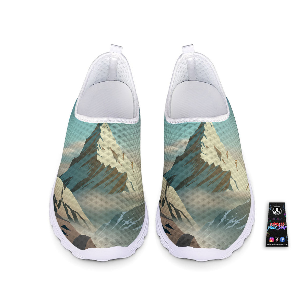High Mountain Print Nurse Shoes-grizzshop