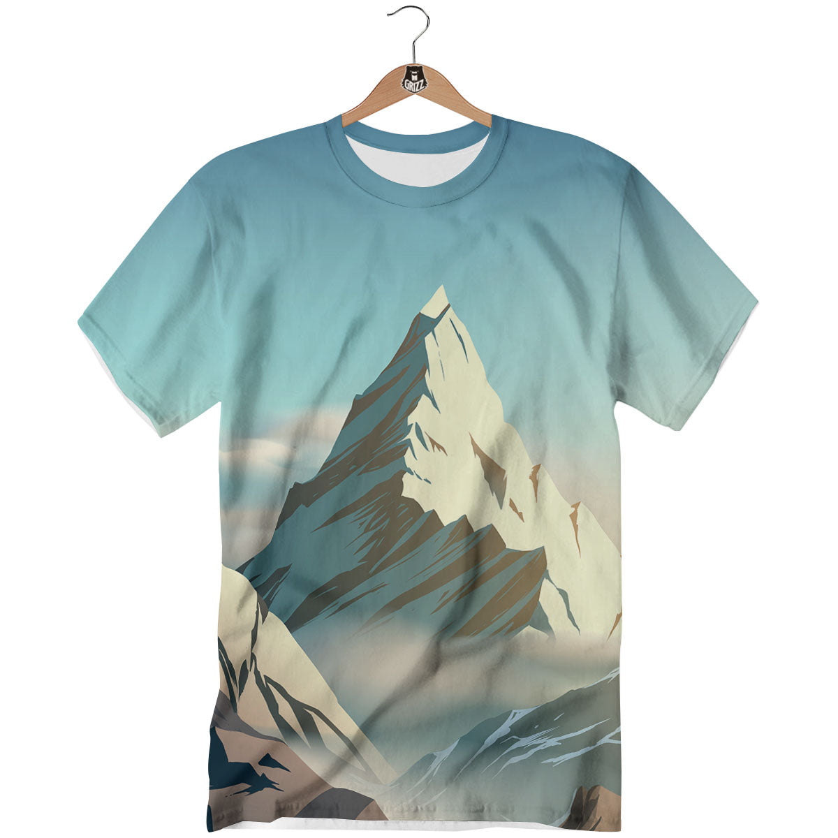 High Mountain Print T-Shirt-grizzshop