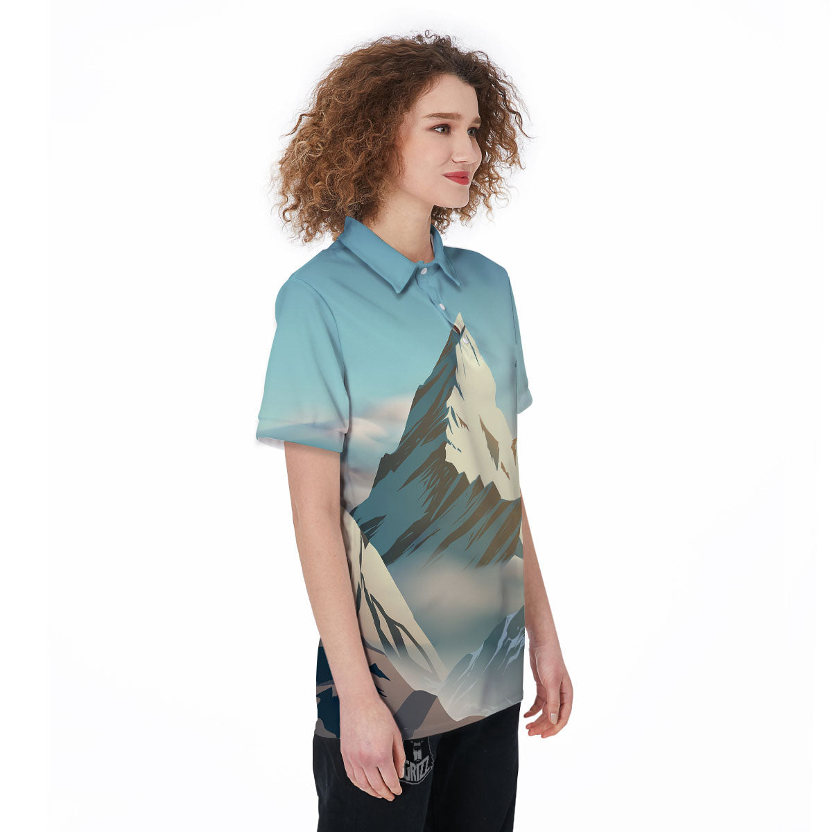 High Mountain Print Women's Golf Shirts-grizzshop