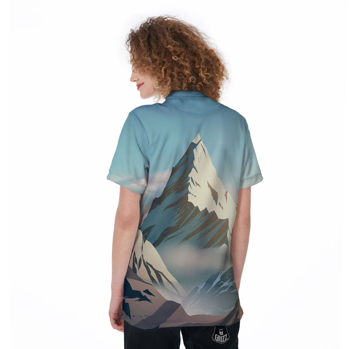 High Mountain Print Women's Golf Shirts-grizzshop