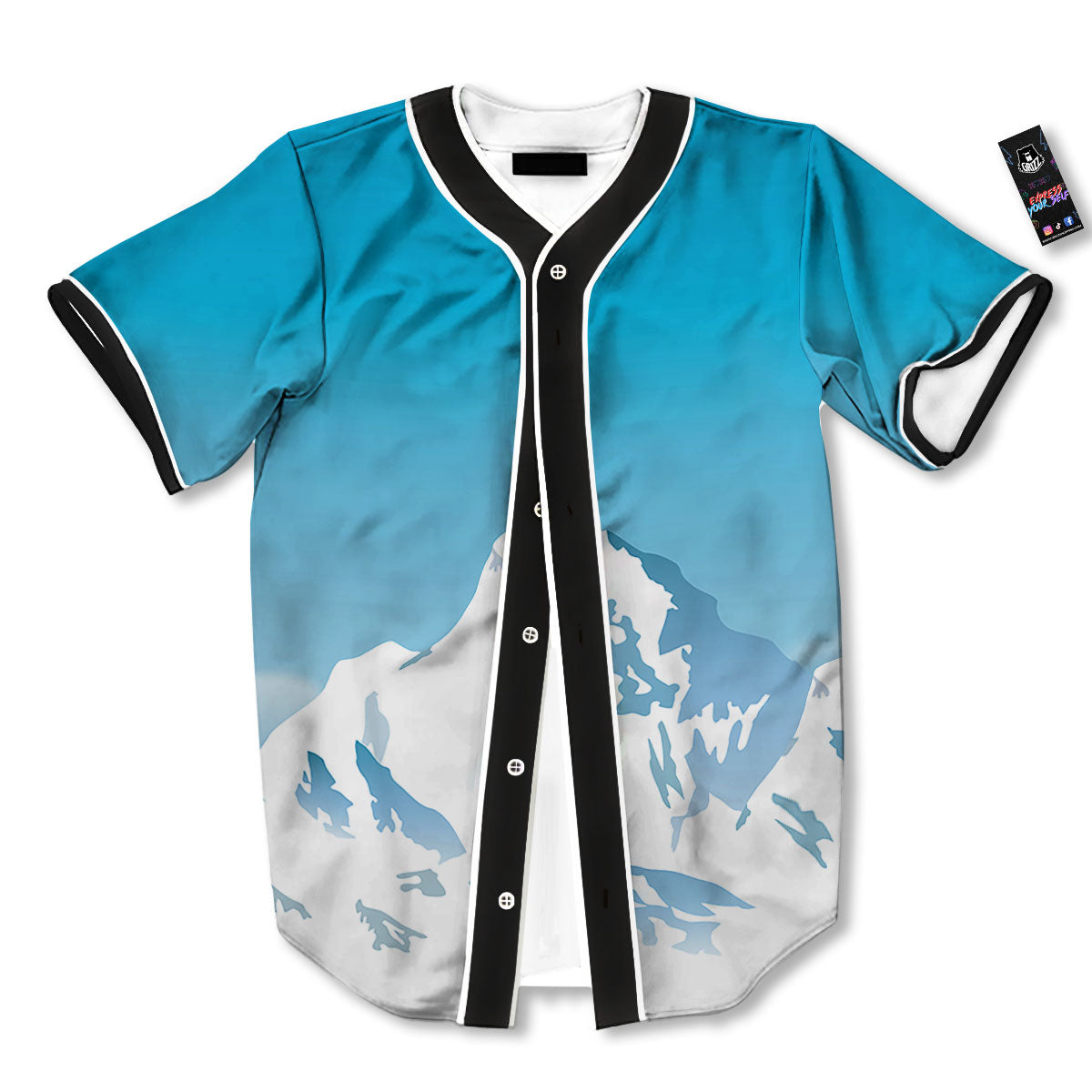 Himalaya Mountain Print Baseball Jersey-grizzshop