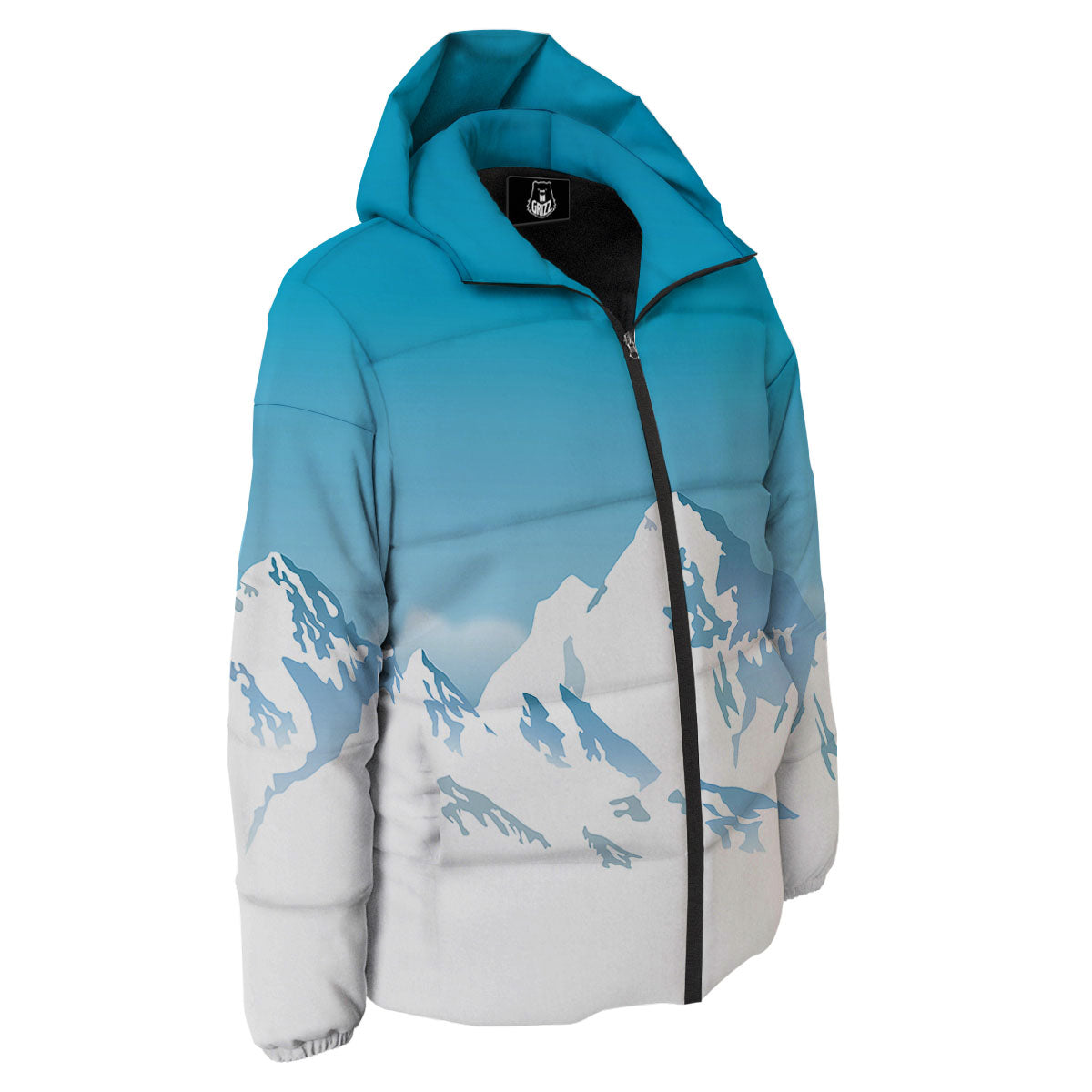 Himalaya Mountain Print Down Jacket-grizzshop