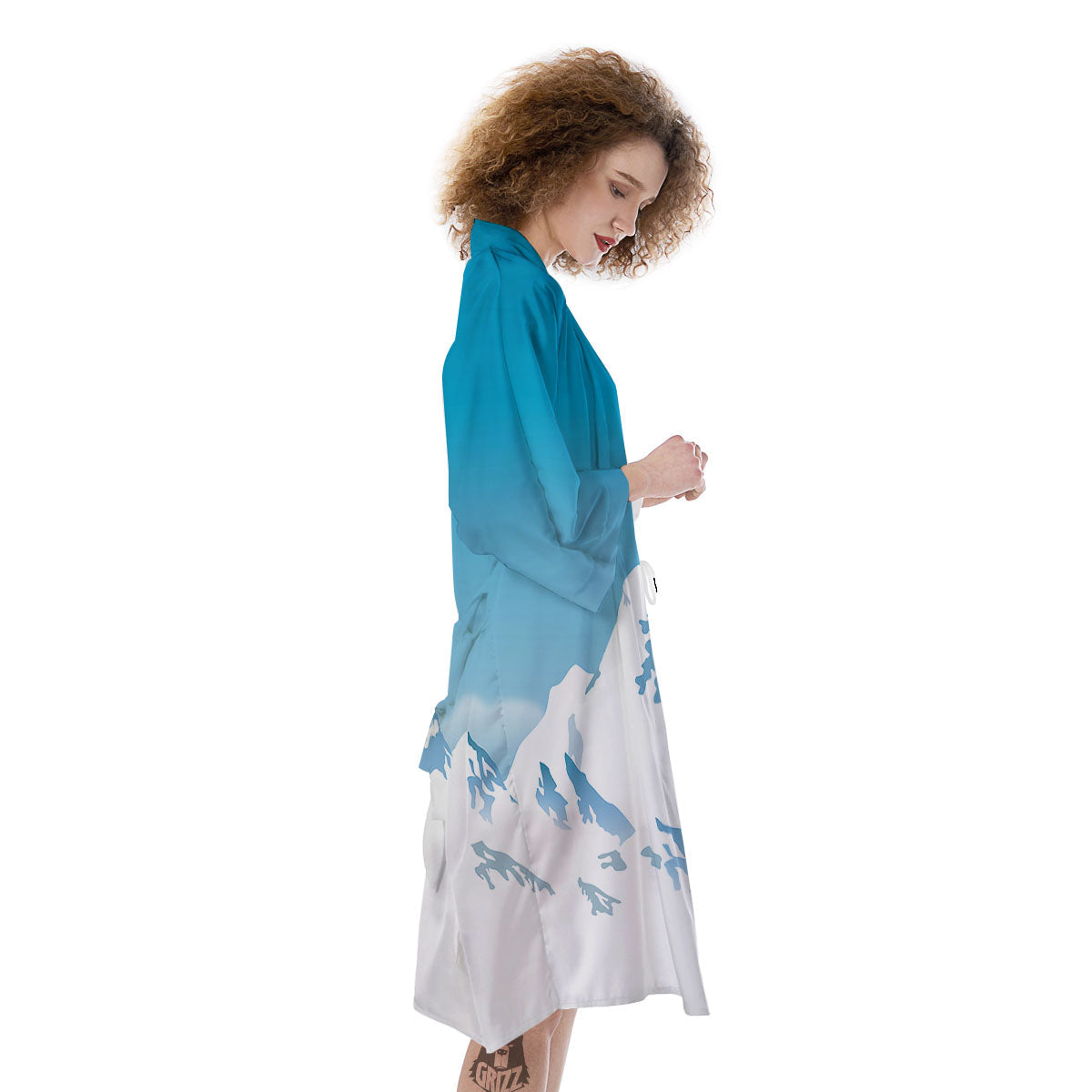 Himalaya Mountain Print Kimono-grizzshop