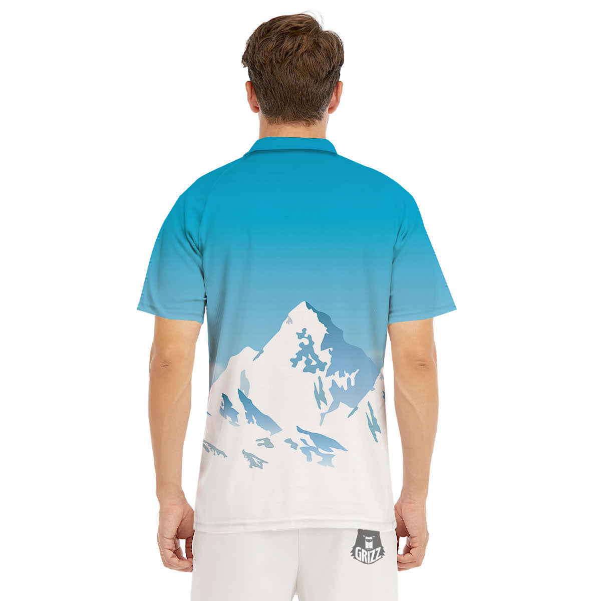 Himalaya Mountain Print Men's Golf Shirts-grizzshop