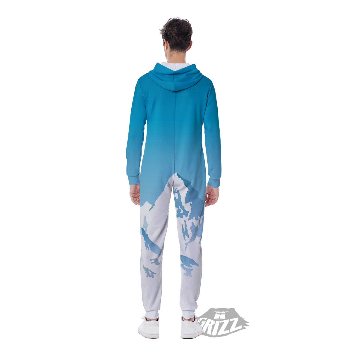 Himalaya Mountain Print Men's Jumpsuit-grizzshop