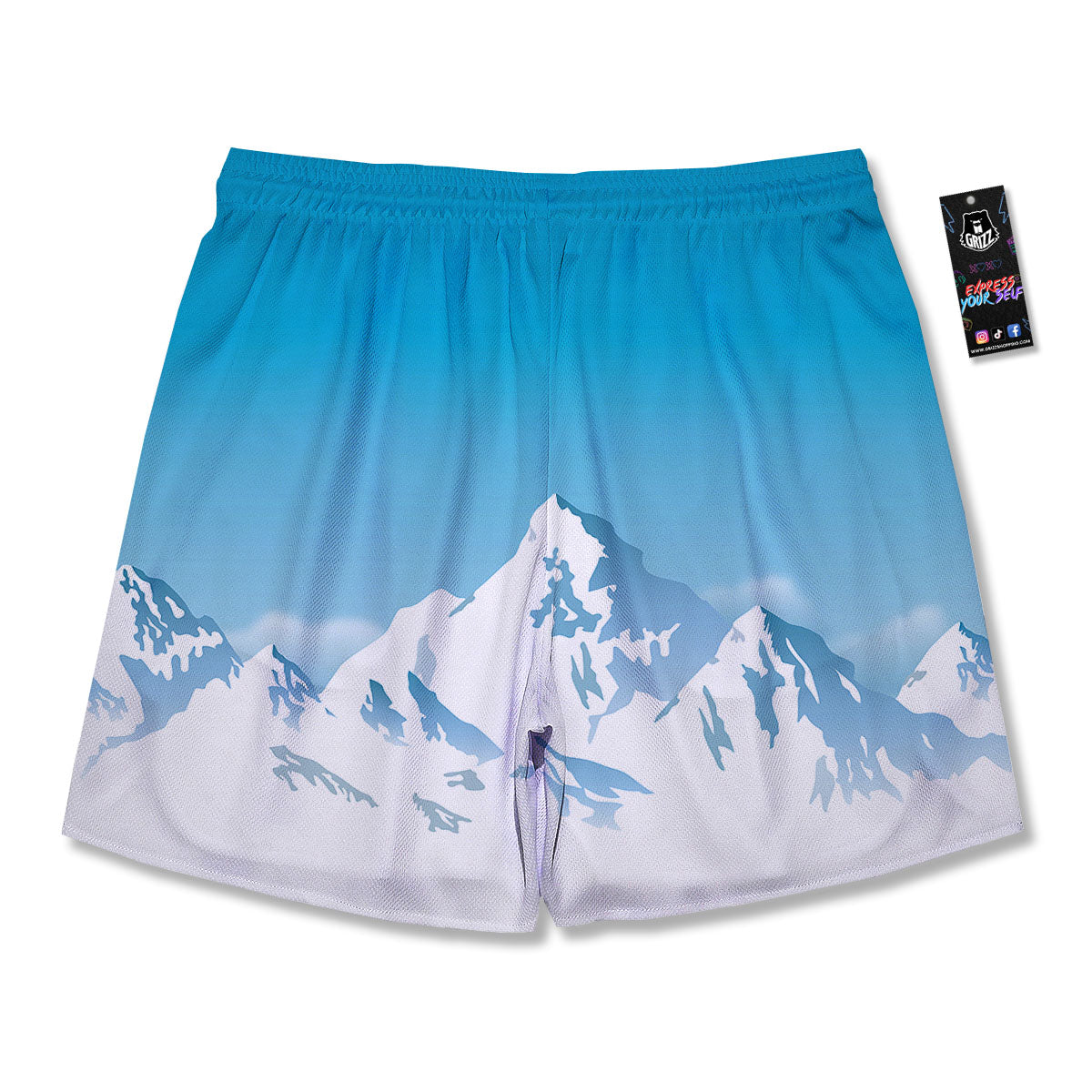 Himalaya Mountain Print Men's Running Shorts-grizzshop