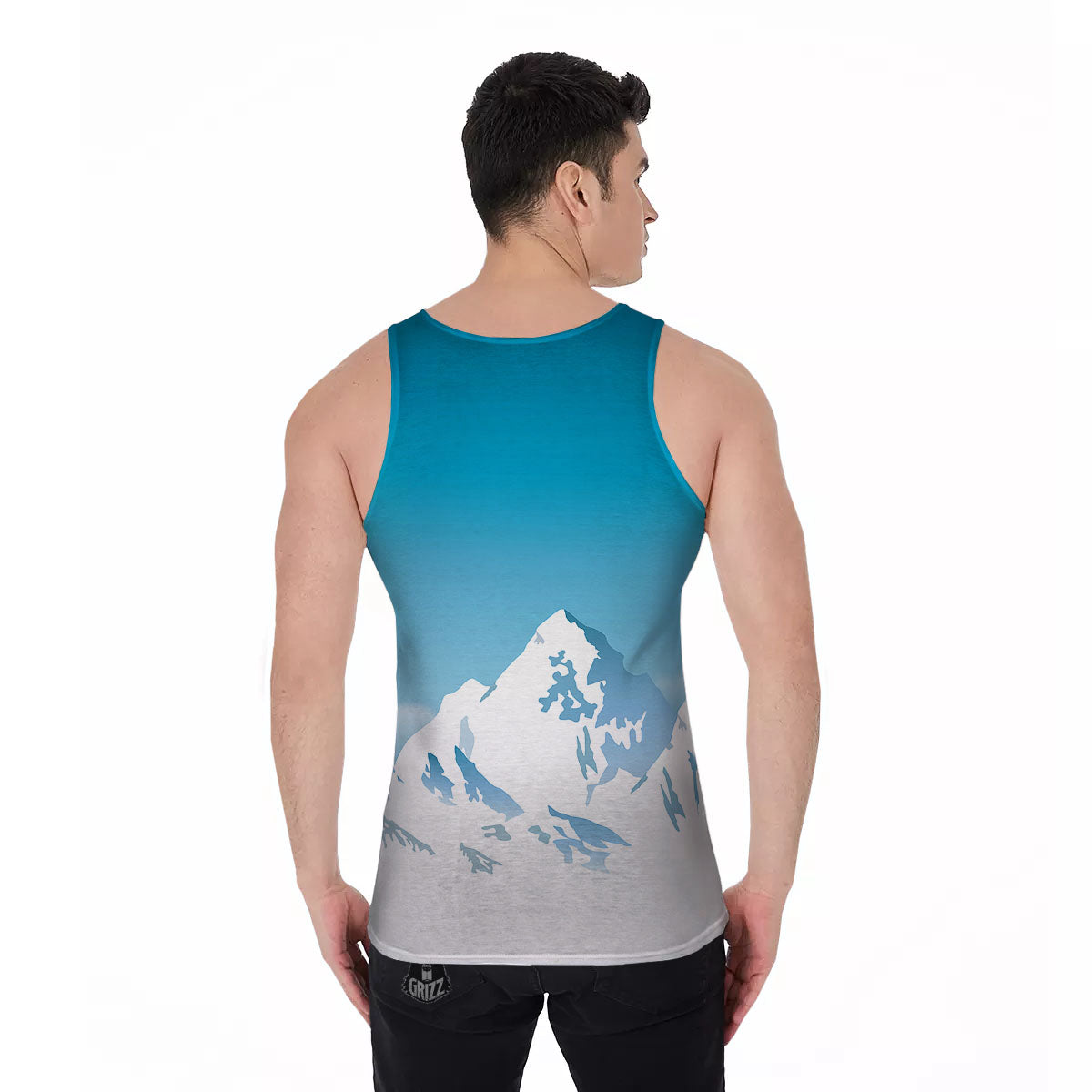 Himalaya Mountain Print Men's Tank Top-grizzshop