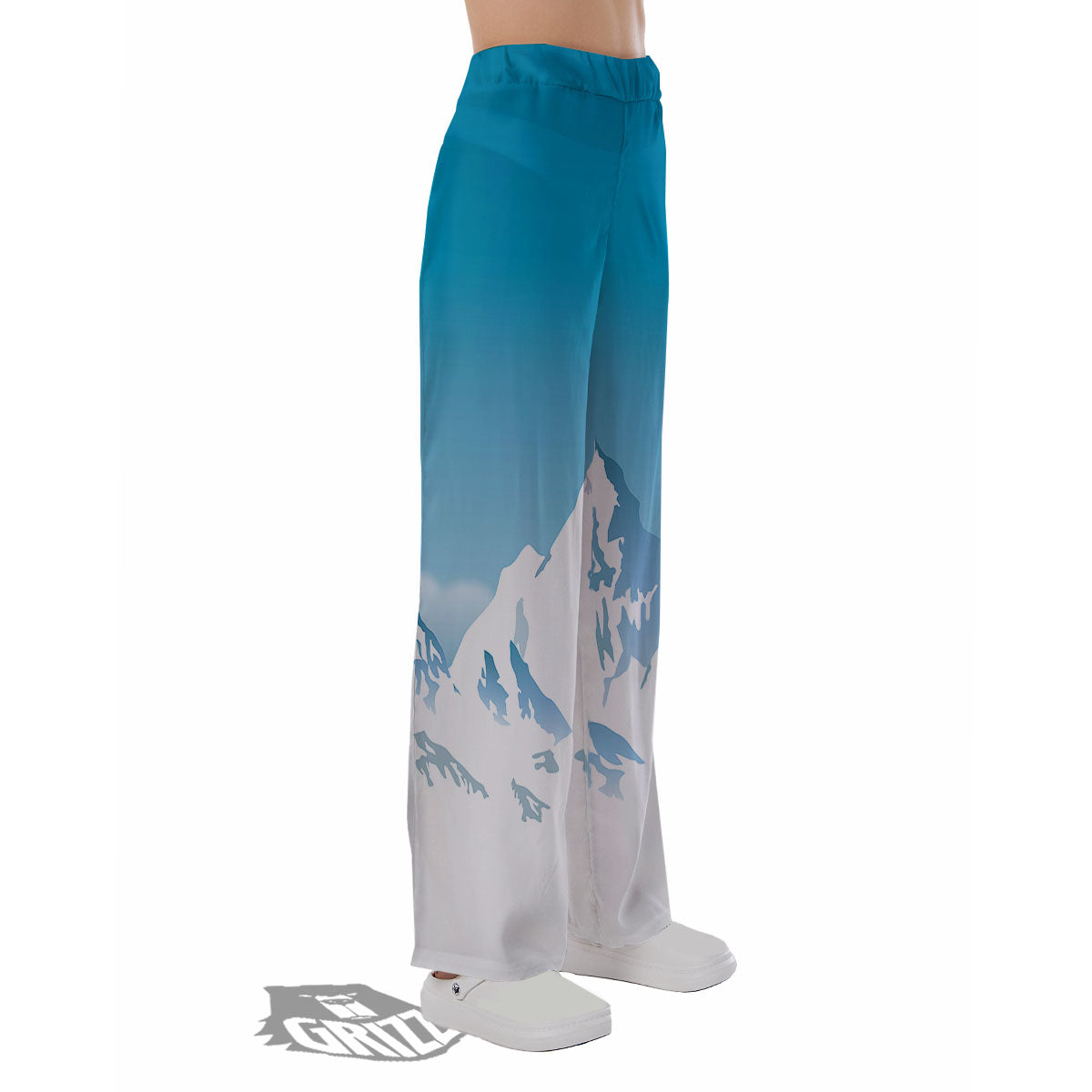 Himalaya Mountain Print Pajama Pants-grizzshop