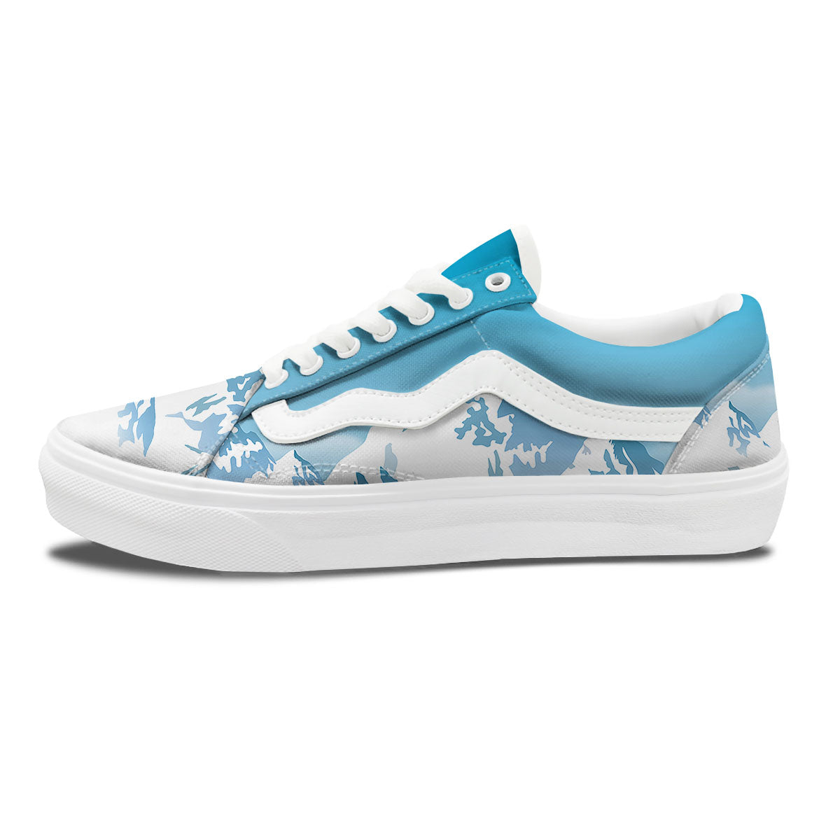 Himalaya Mountain Print Skate Shoes-grizzshop