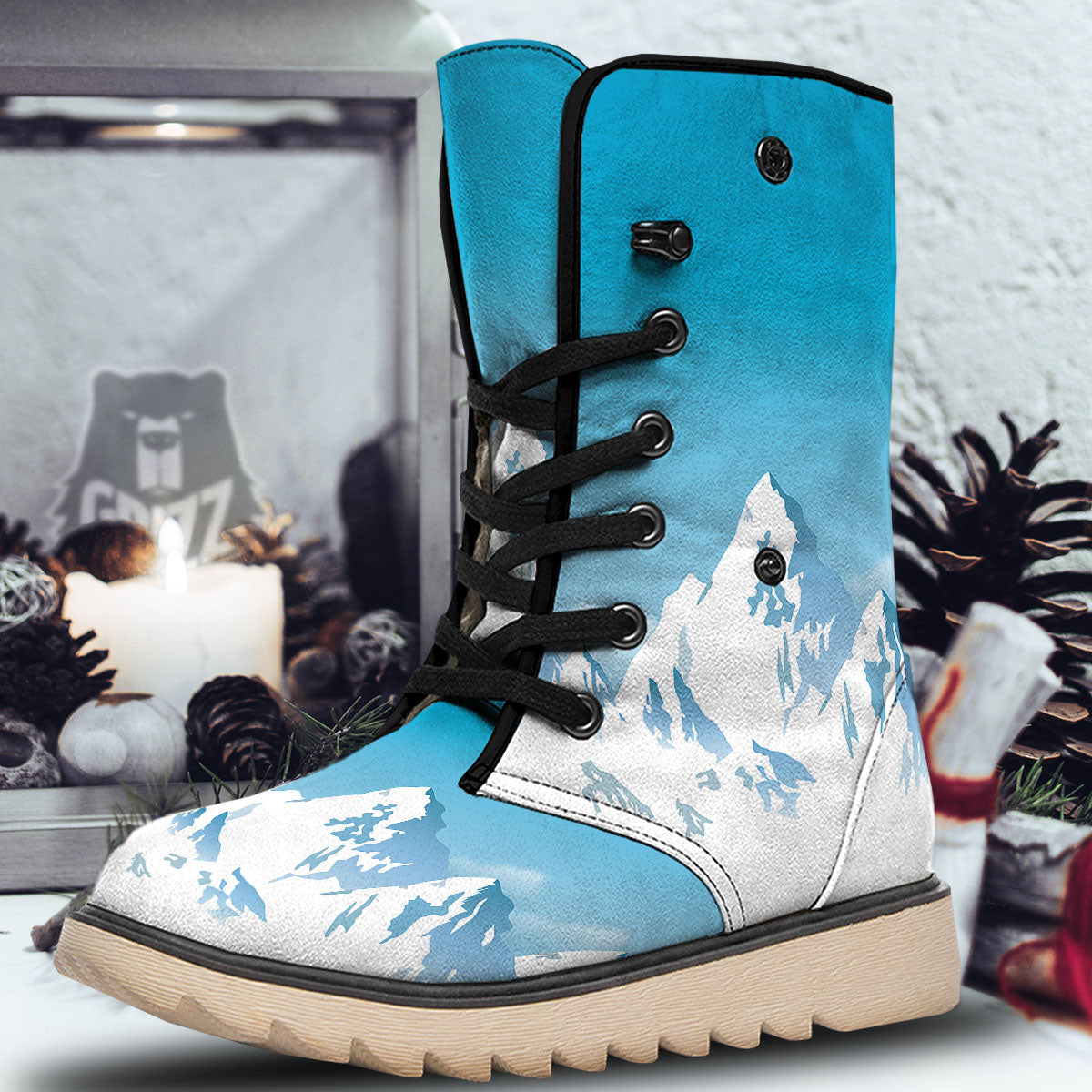Himalaya Mountain Print Snow Boots-grizzshop