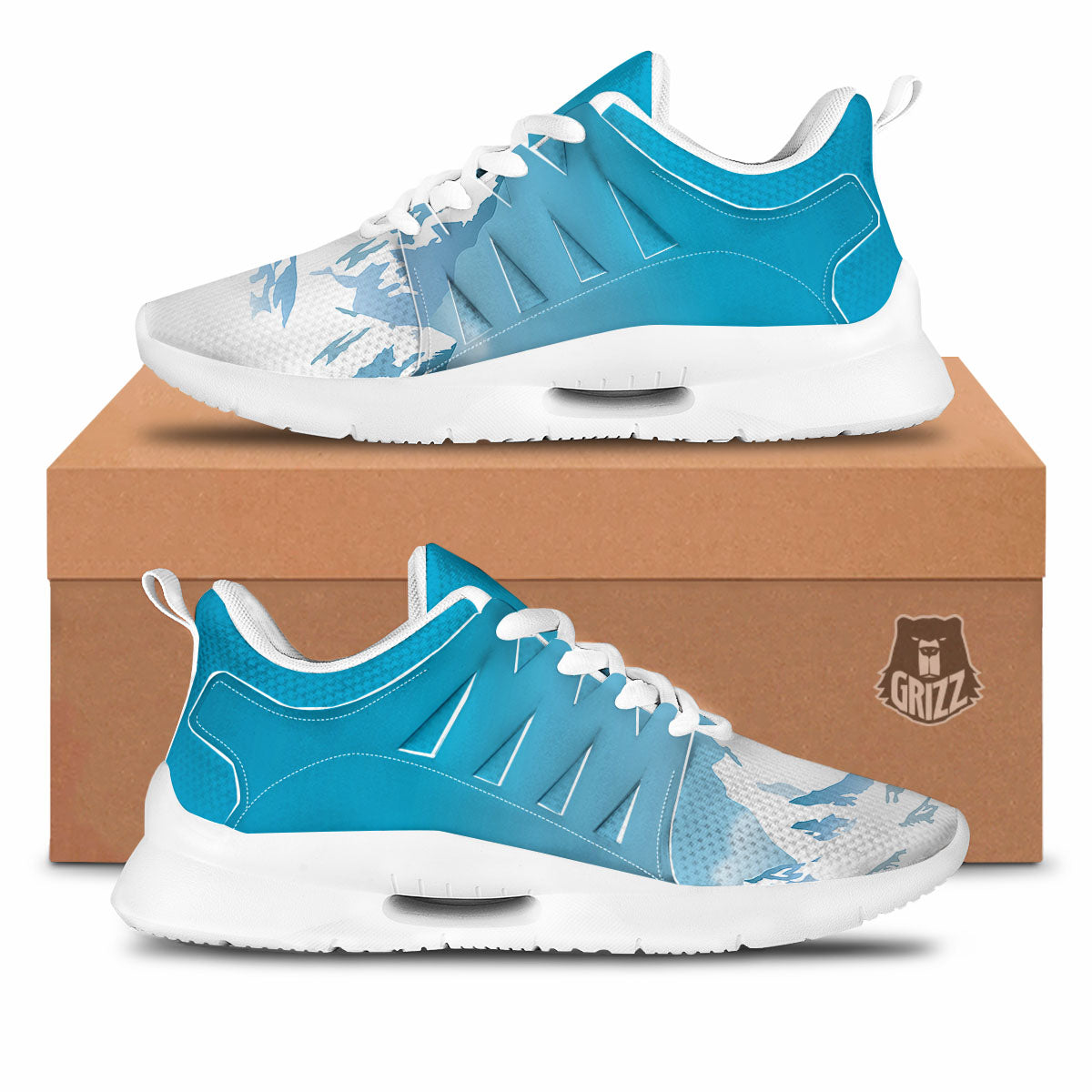 Himalaya Mountain Print Tennis Shoes-grizzshop