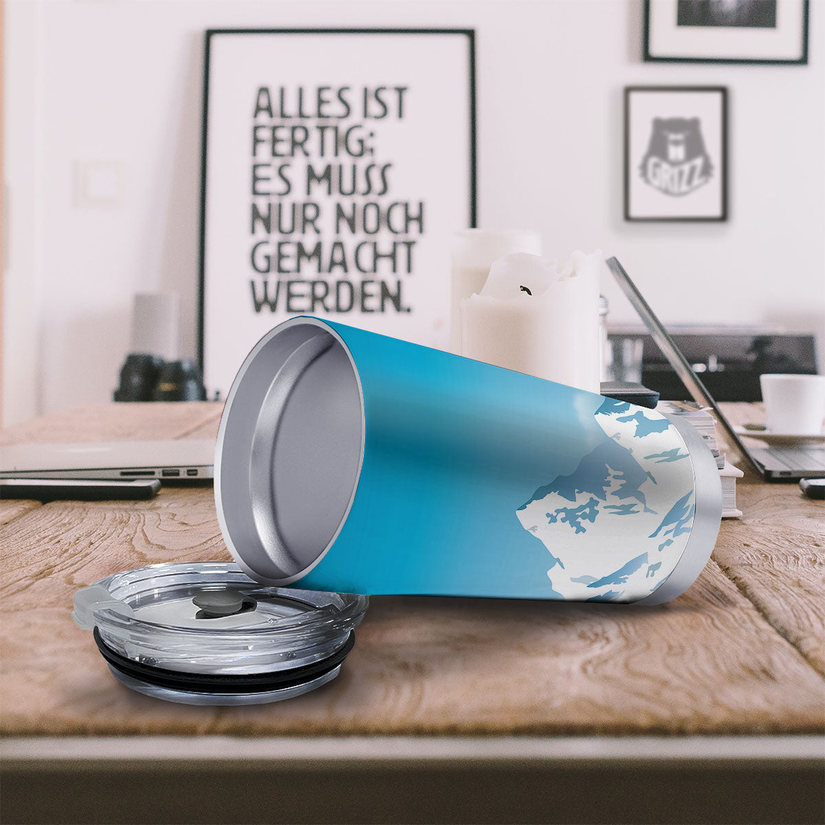 Himalaya Mountain Print Tumbler-grizzshop