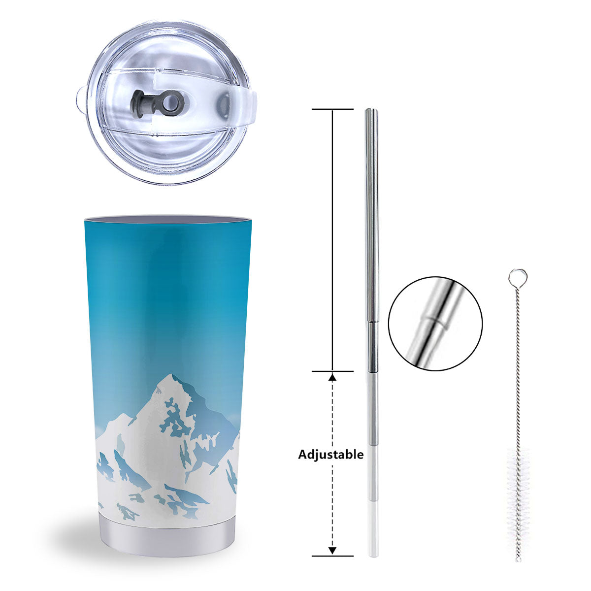 Himalaya Mountain Print Tumbler-grizzshop