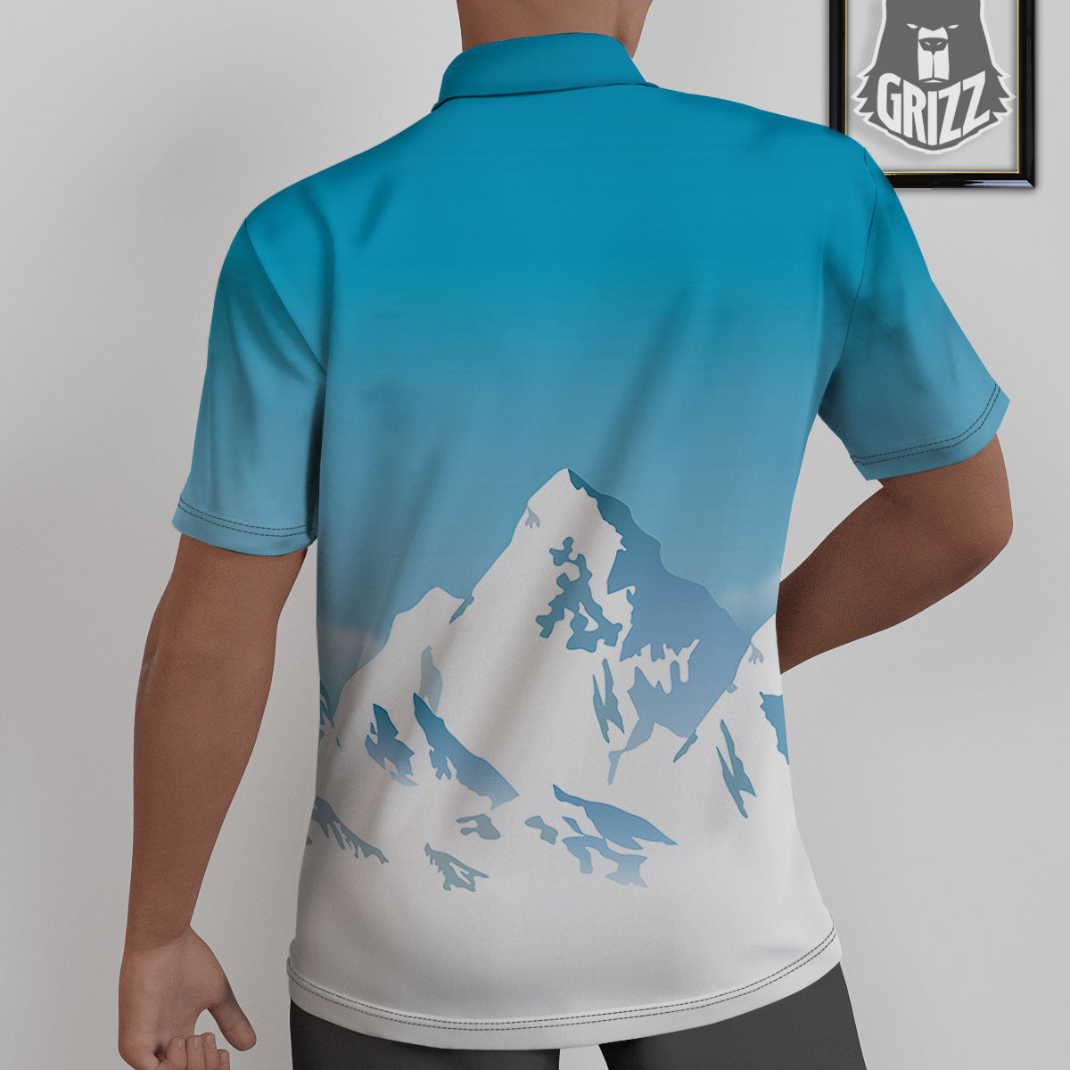 Himalaya Mountain Print Untucked Shirts-grizzshop