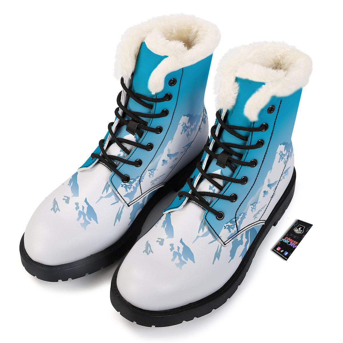 Himalaya Mountain Print Winter Boots-grizzshop