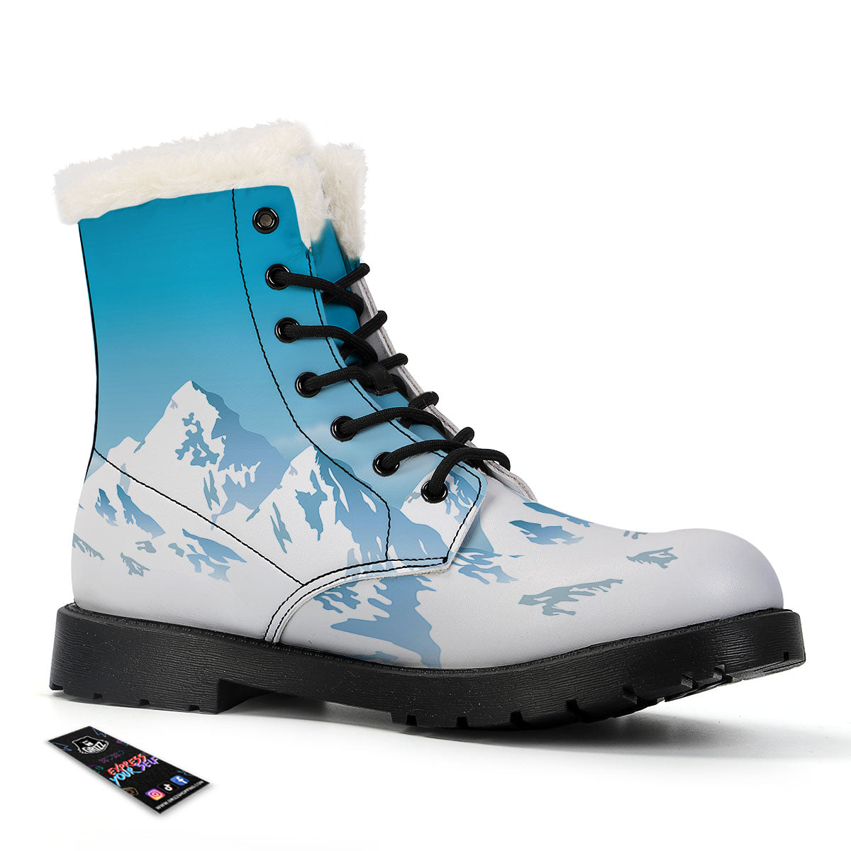 Himalaya Mountain Print Winter Boots-grizzshop