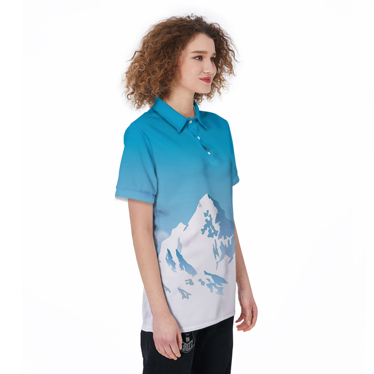 Himalaya Mountain Print Women's Golf Shirts-grizzshop