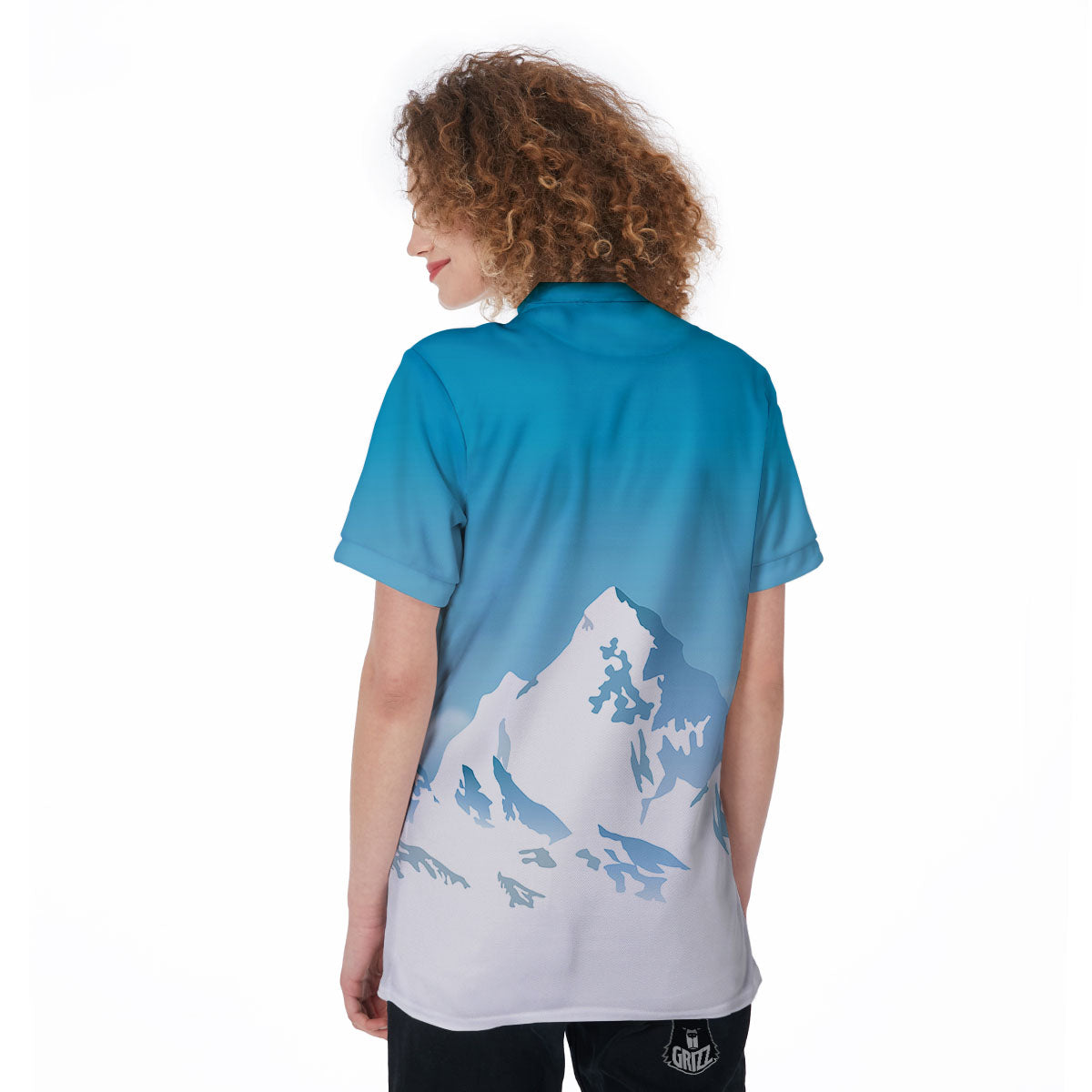 Himalaya Mountain Print Women's Golf Shirts-grizzshop