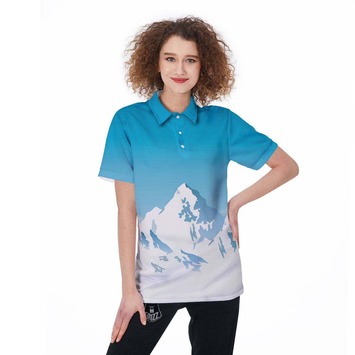 Himalaya Mountain Print Women's Golf Shirts-grizzshop