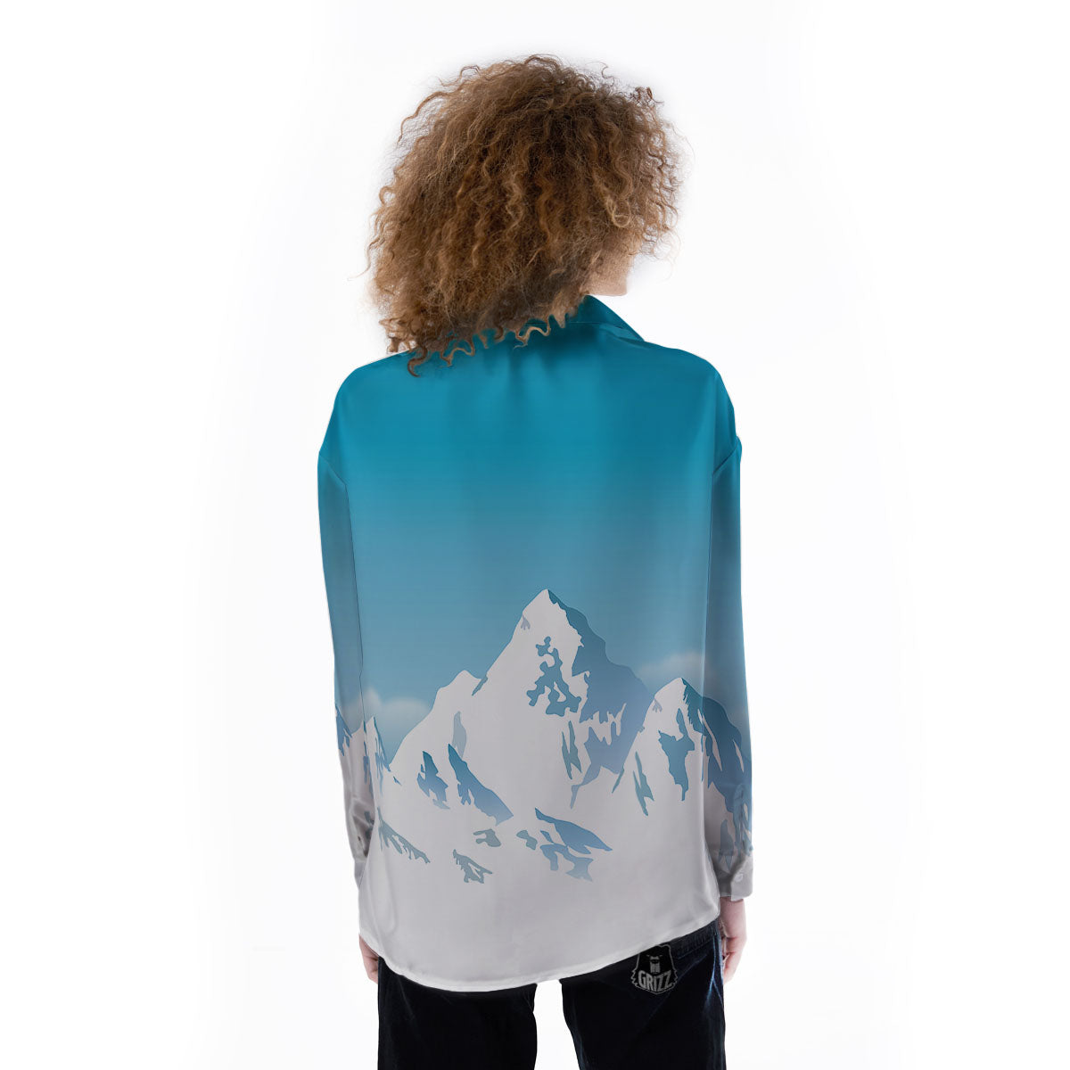 Himalaya Mountain Print Women's Long Sleeve Shirts-grizzshop