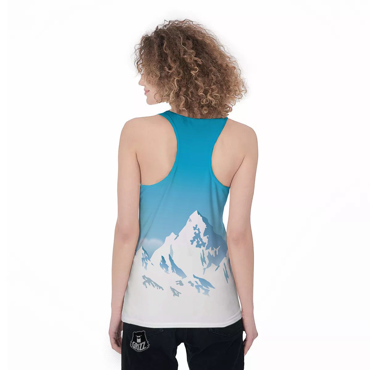 Himalaya Mountain Print Women's Racerback Tank Top-grizzshop