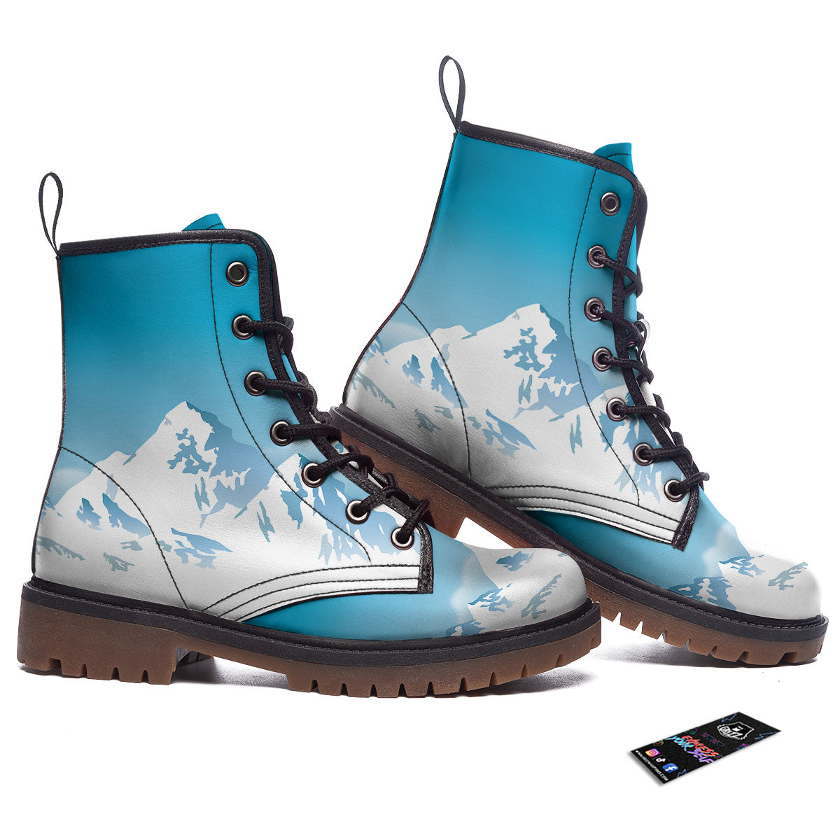Himalaya Mountain Print Work Boots-grizzshop