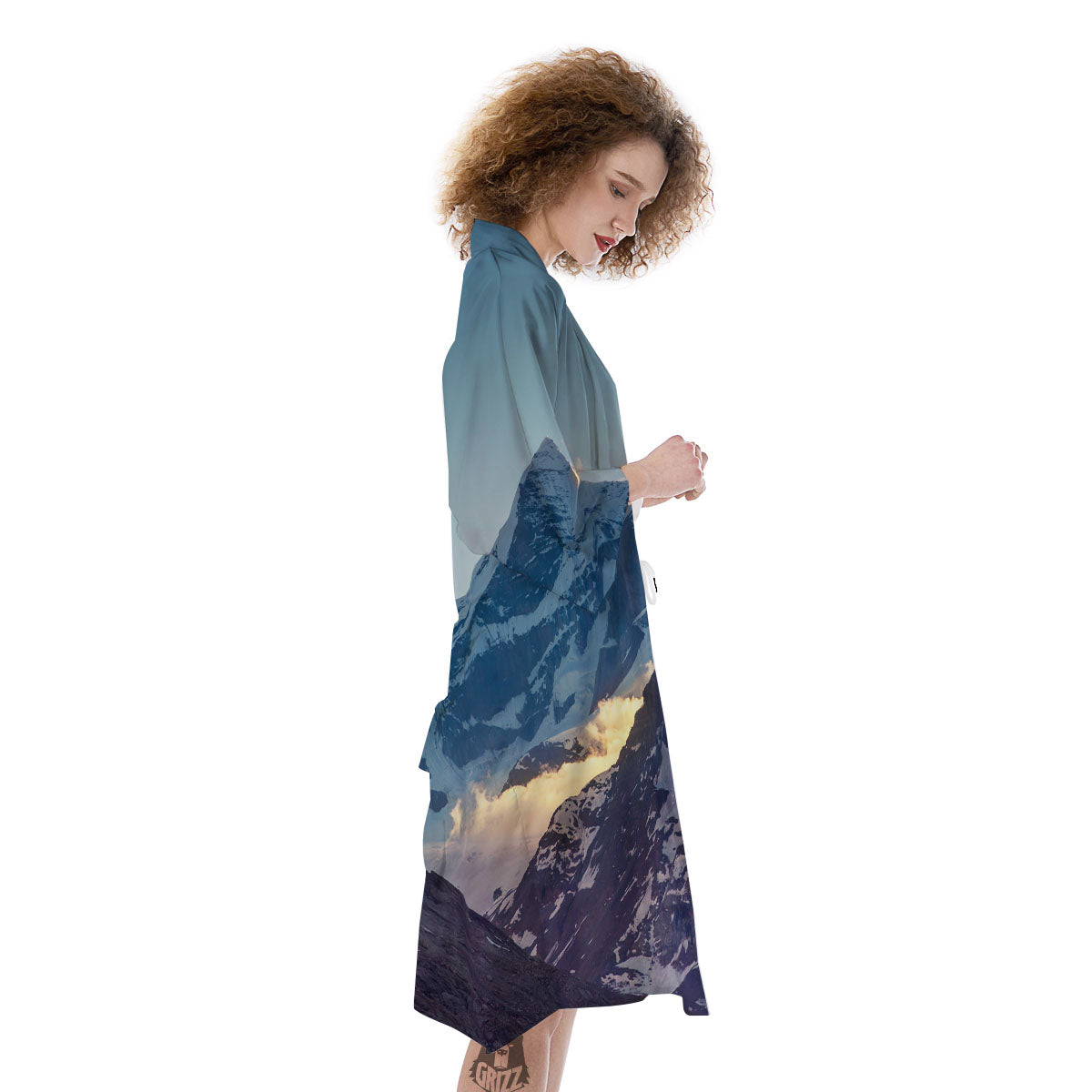 Himalayan Moutain Print Kimono-grizzshop