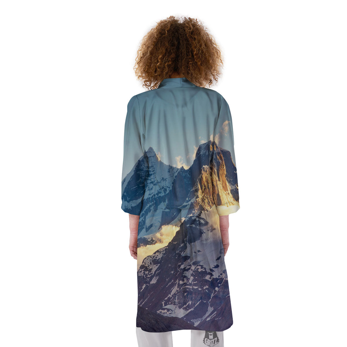 Himalayan Moutain Print Kimono-grizzshop