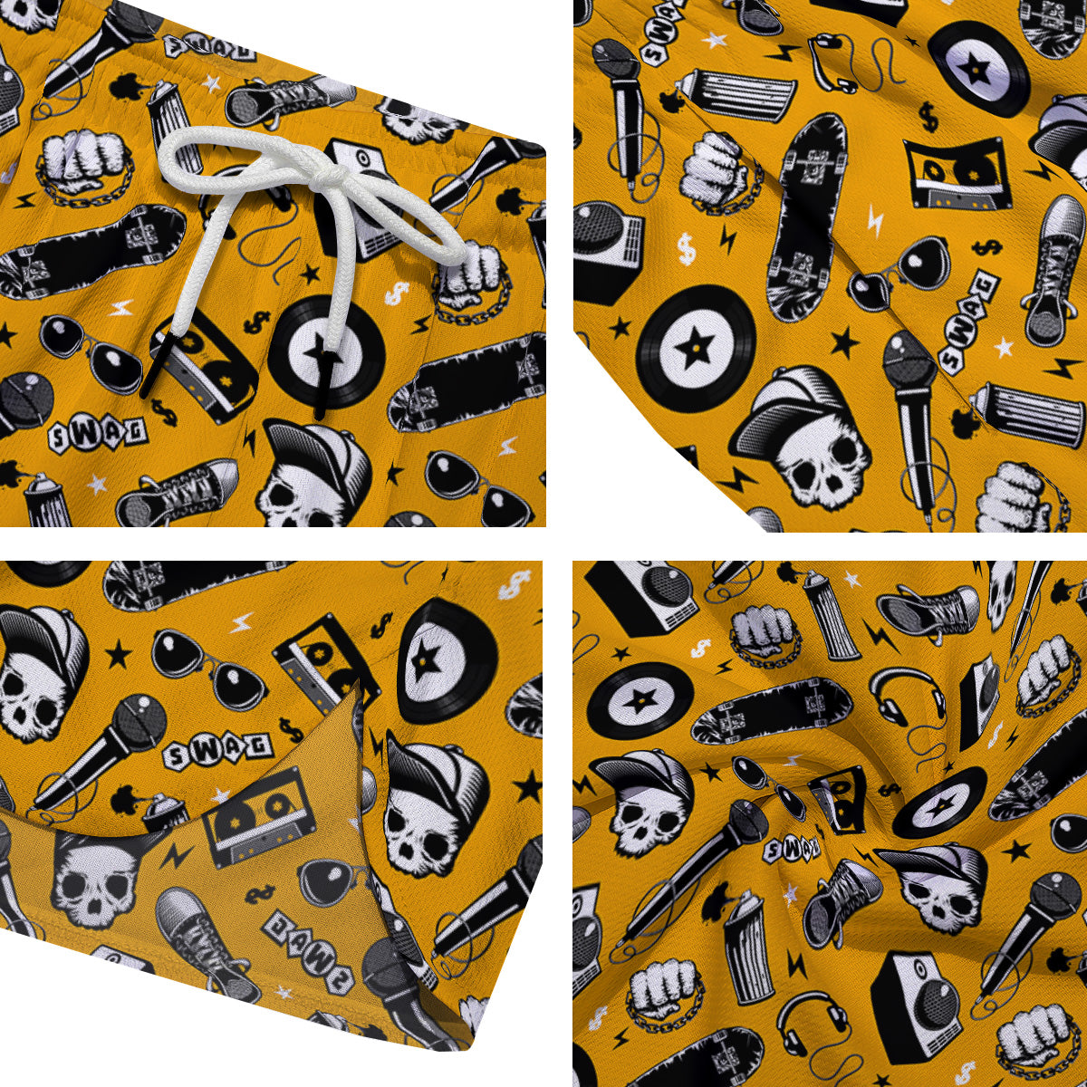 Hip Hop Equipment Print Pattern Men's Running Shorts-grizzshop