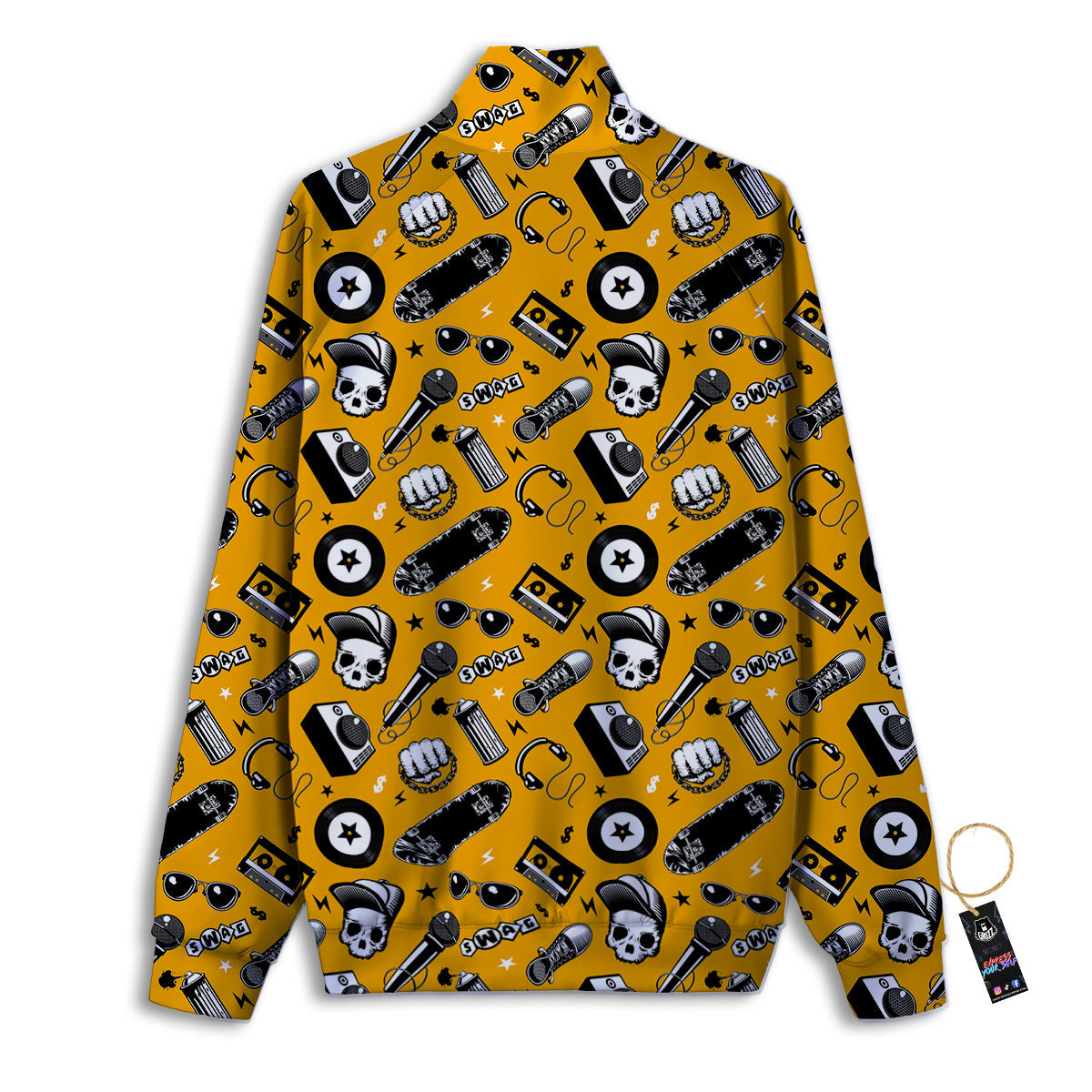 Hip Hop Equipment Print Pattern Track Jacket-grizzshop