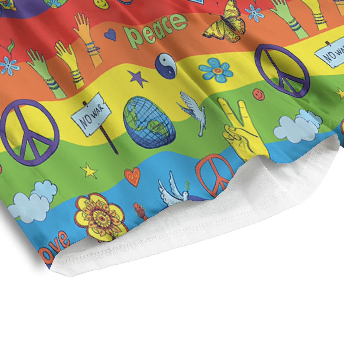 Hippie Drawing Psychedelic Wave Print Pattern Men's Athletic Shorts