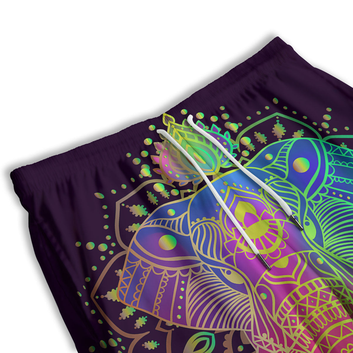 Hippie Elephant Indian Boho Print Men's Athletic Shorts