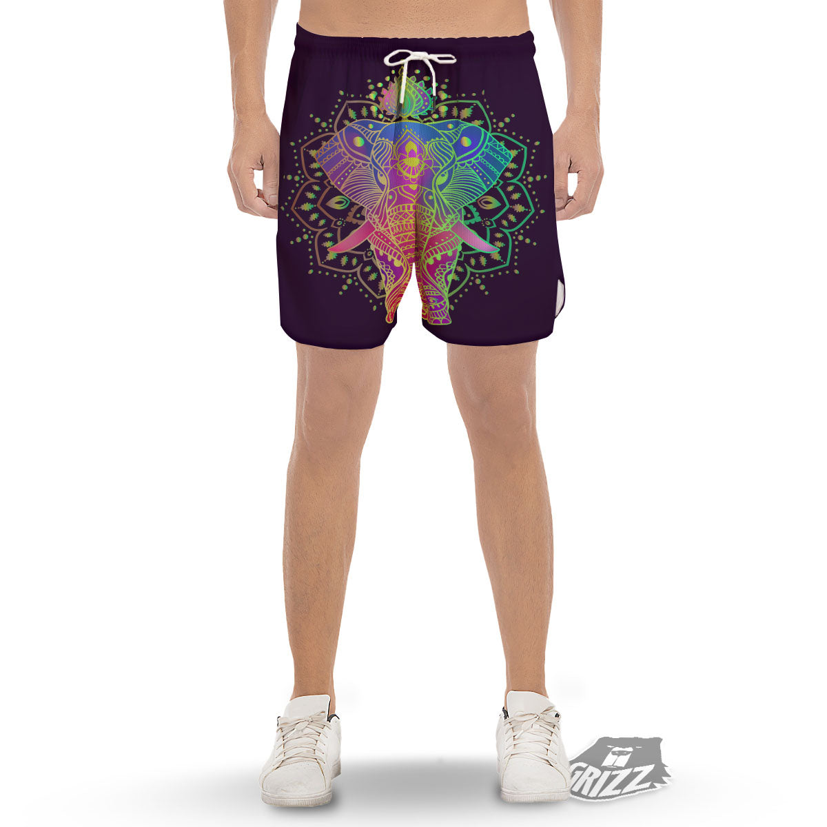 Hippie Elephant Indian Boho Print Muay Thai Boxing Shorts