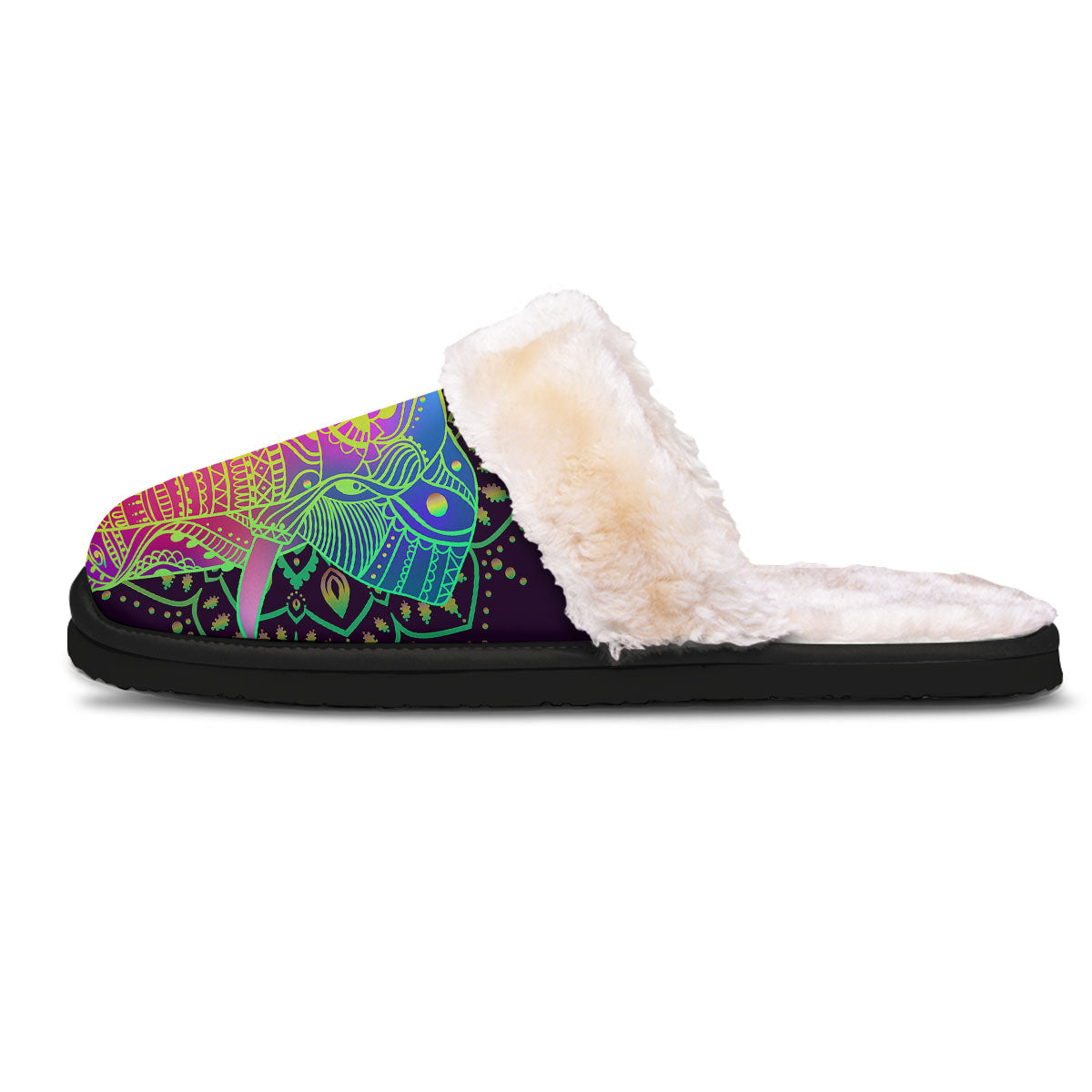 Hippie Elephant Indian Boho Print Slippers-grizzshop