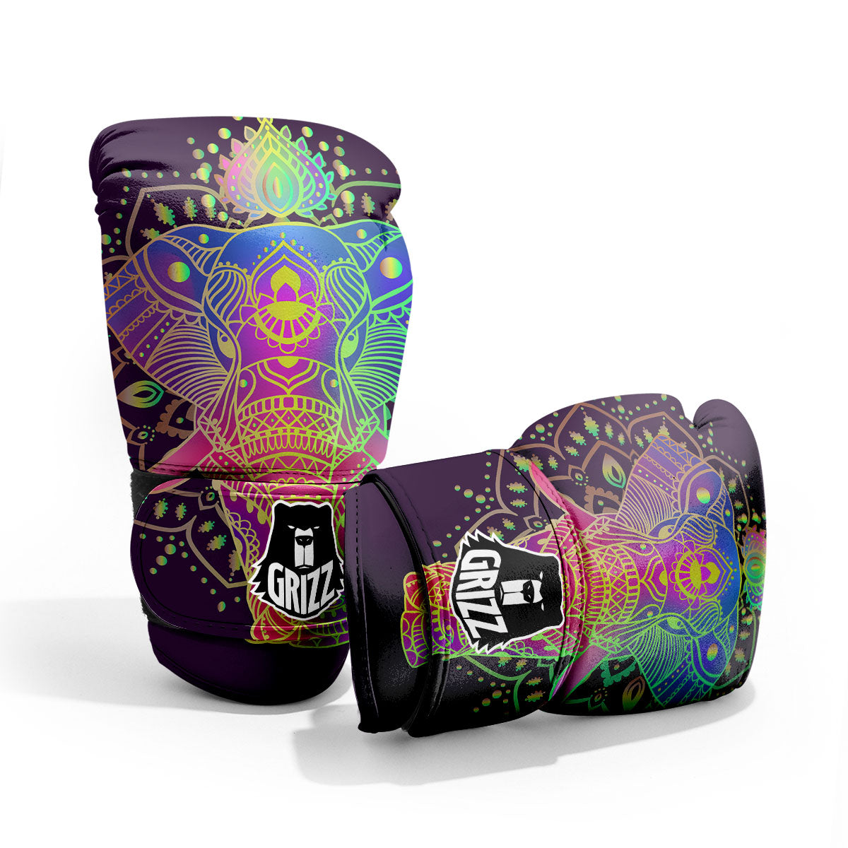 Hippie Elephant Indian Boho Print Pro Boxing Glove