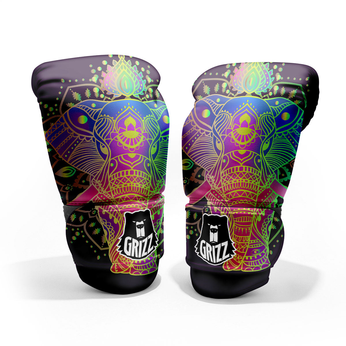 Hippie Elephant Indian Boho Print Pro Boxing Glove