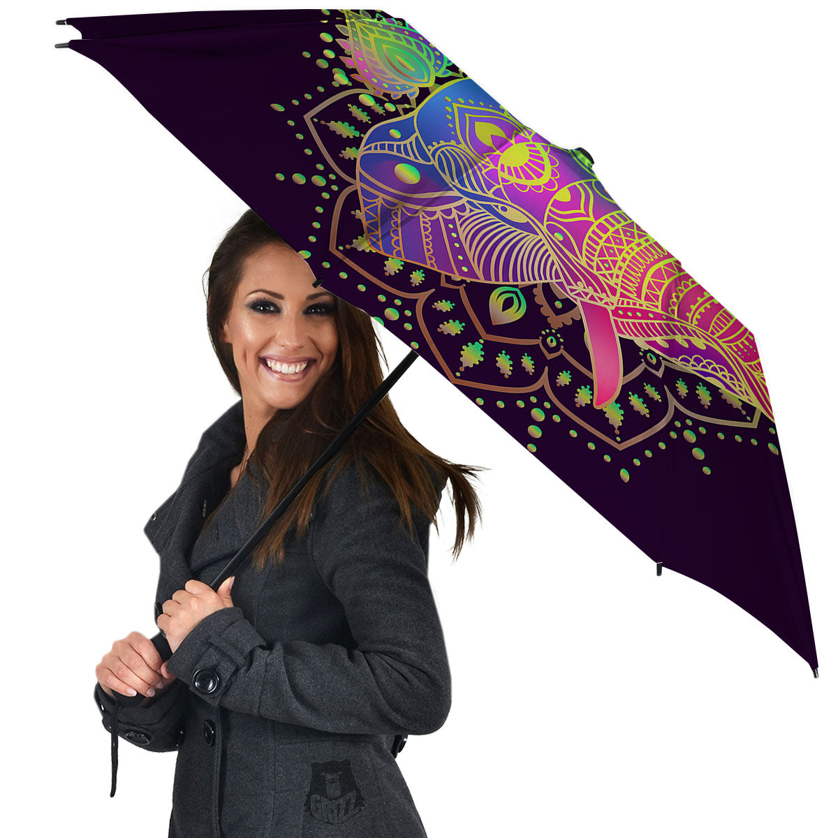 Hippie Elephant Indian Boho Print Umbrella-grizzshop