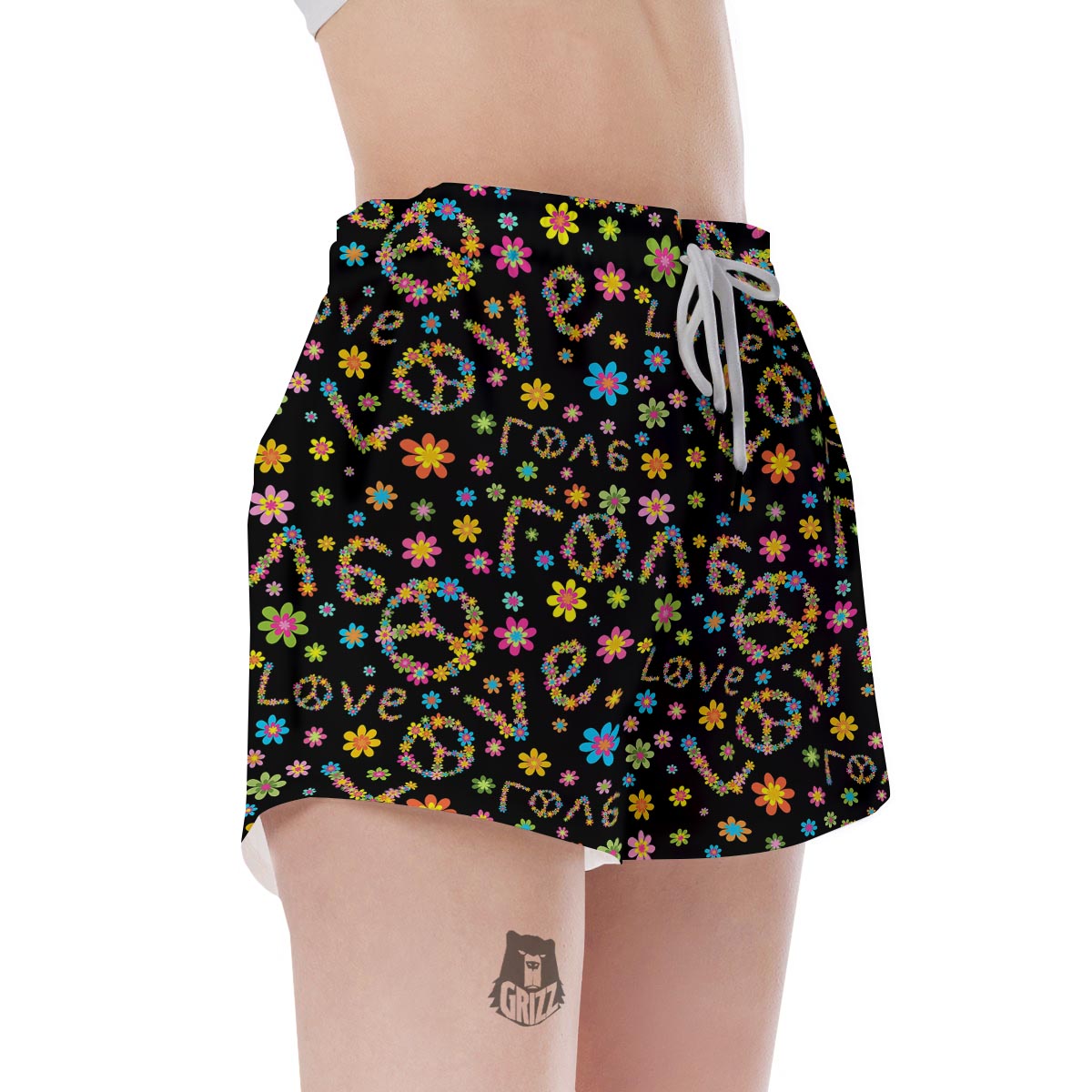 Hippie Love Floral Women's Shorts-grizzshop