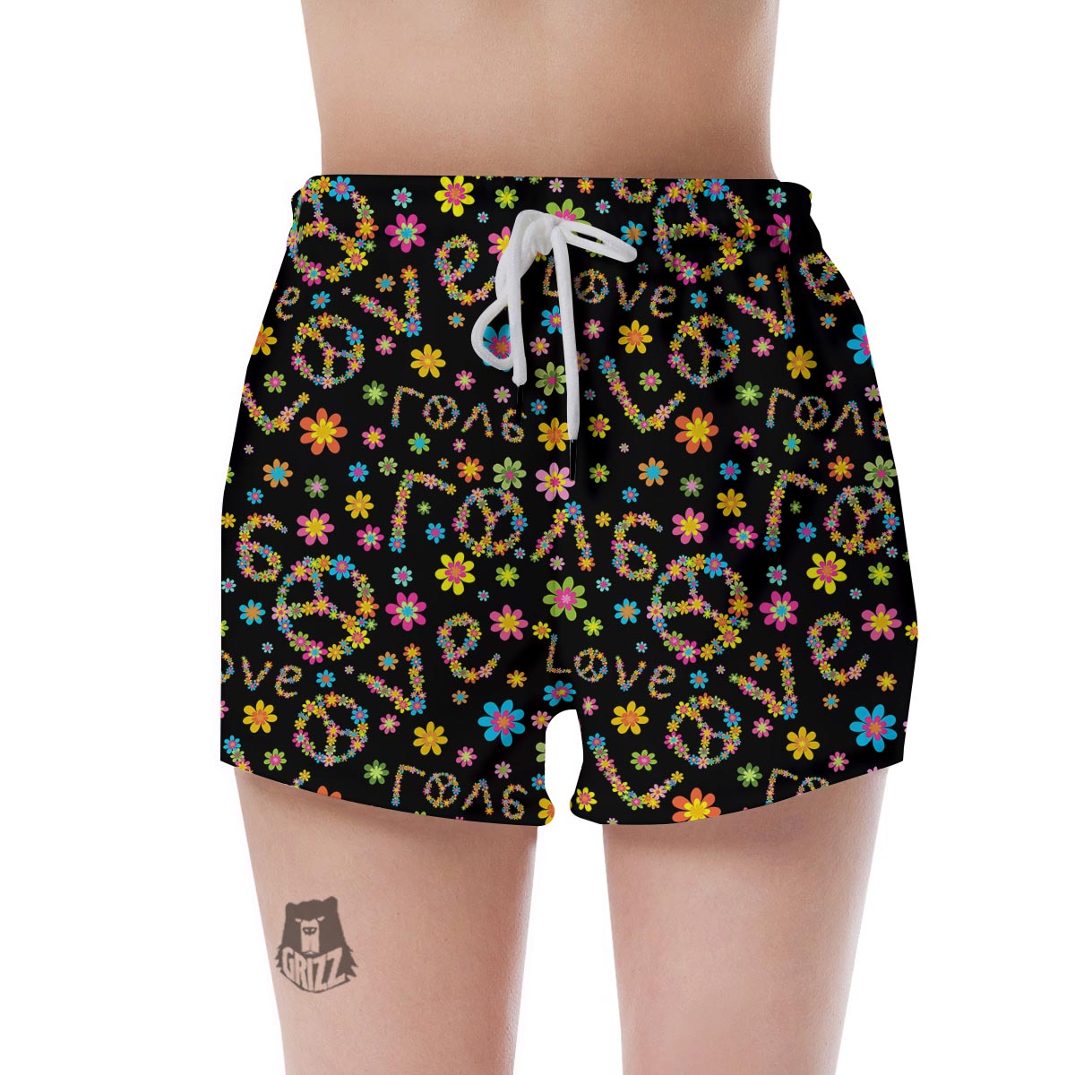 Hippie Love Floral Women's Shorts-grizzshop