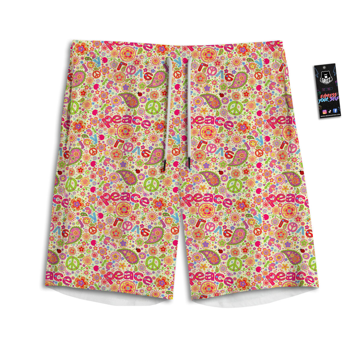 Koala Bear Black Print Pattern Men's Athletic Shorts